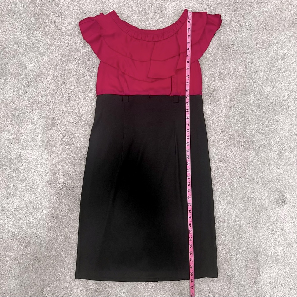 Dress Barn Women’s Sz 12 Fuchsia and Black Sheath Dress - Picture 3 of 10